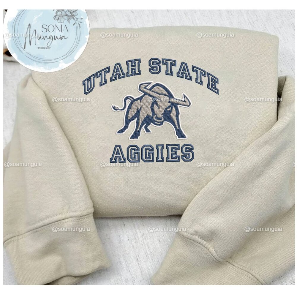 NCAA Utah State Aggies Embroidered Sweatshirt College Football Sweatshirt shirt